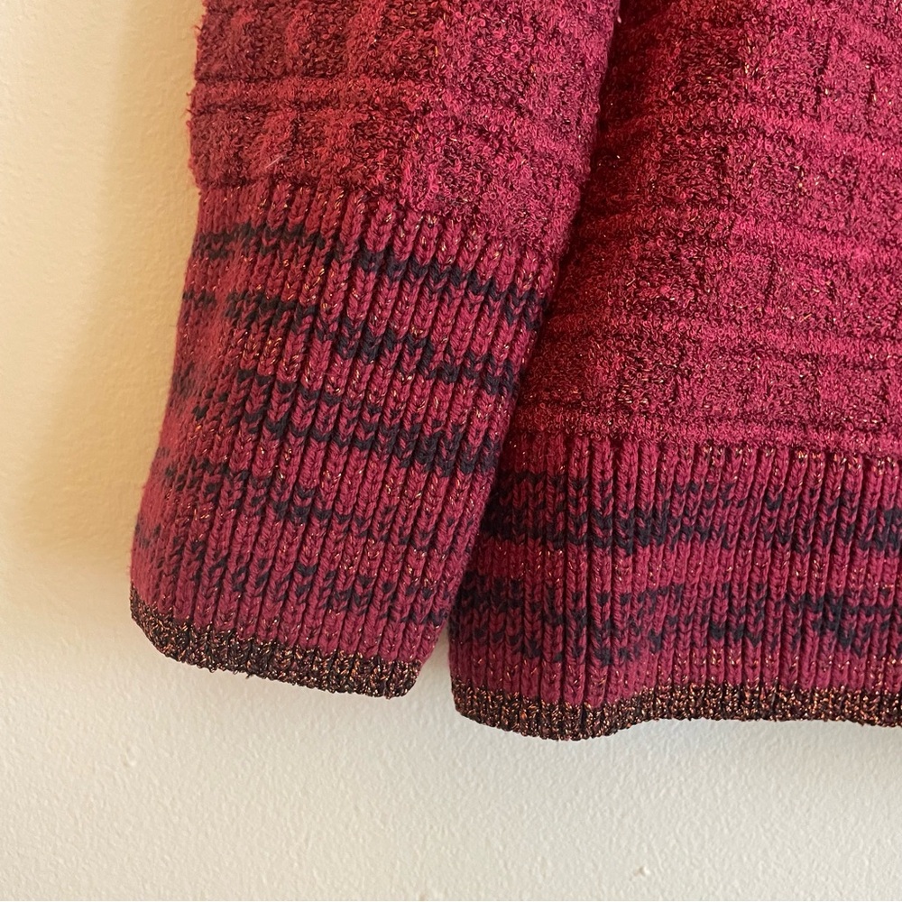 L’AGENCE NWT Jenni Striped Button Front Cardigan Large waffle knit puff sleeves - Picture 7 of 12